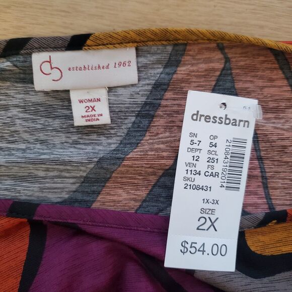 NEW Vintage Y2K Plus Size Psychedelic Bell Sleeve Dress - Picture 7 of 8